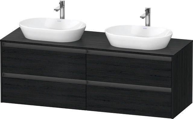 Ketho.2 Waschtischunterbau wandhängend 1600 x 550mm, Beckenausschnitt beidseitig