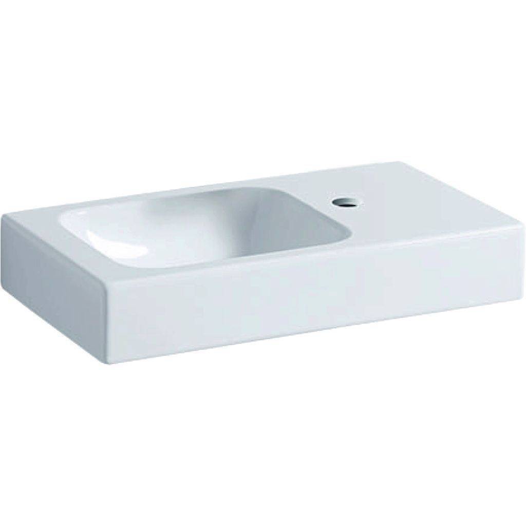 iCon xs Waschtisch, asymmetrisch, 530 x 310mm, mit Hahnloch rechts, ohne Überlauf