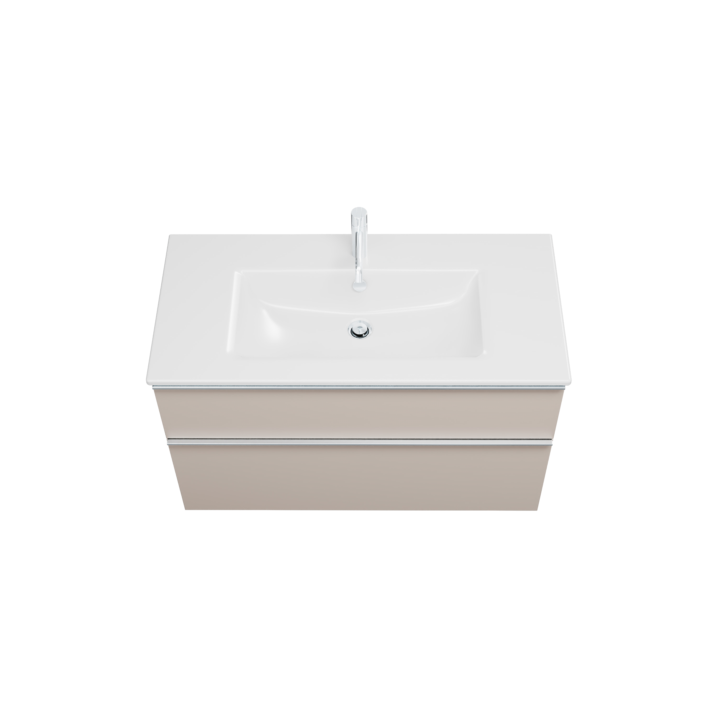 burgbad Eqio Slim Badmöbel-Set SHBT102 Lichtgrau Matt/Alpinweiss