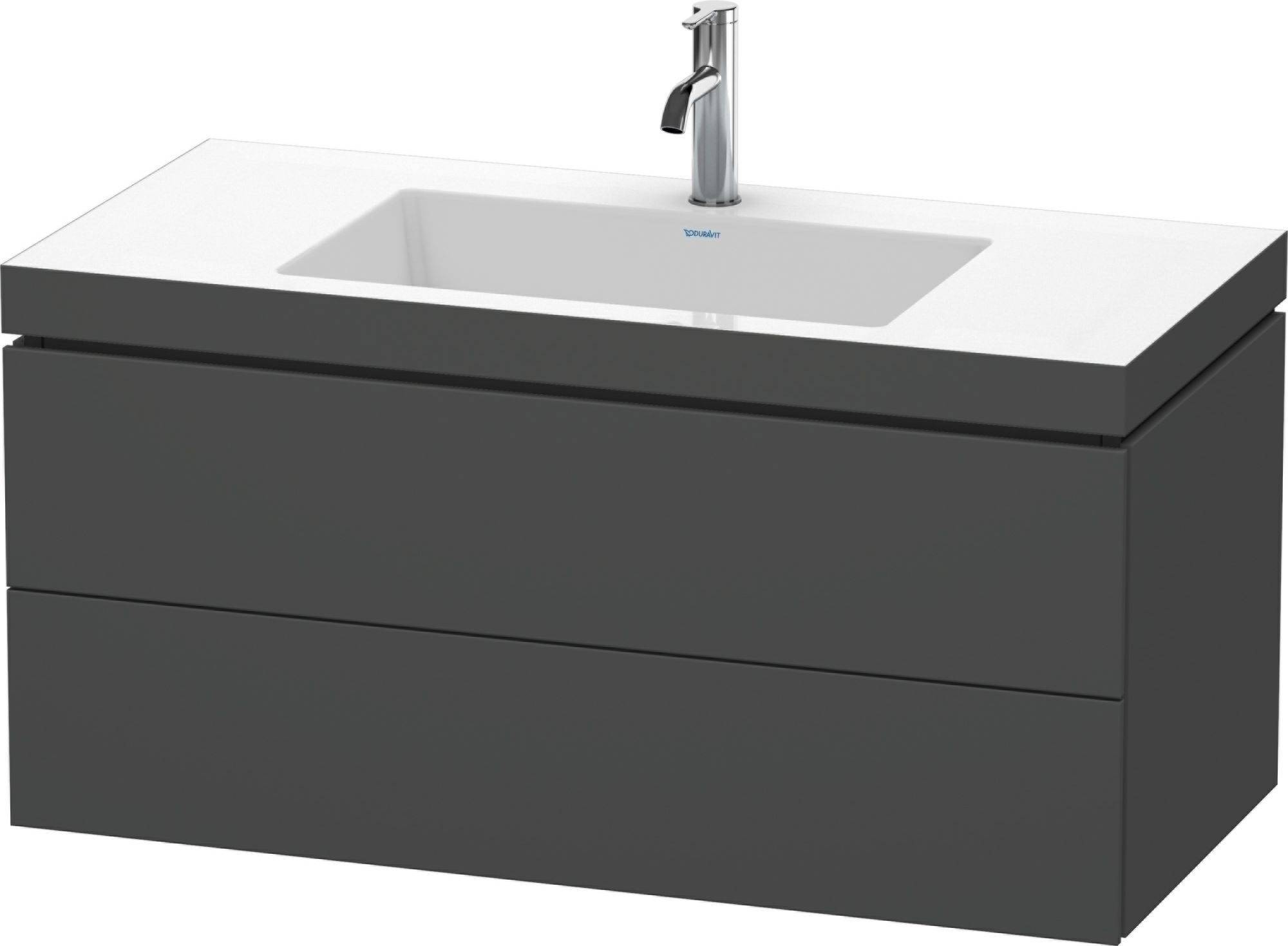 Duravit L-Cube Möbelwaschtisch c-bonded mit Unterbau wandhängend, LC6928O, 1000 x 480mm, 2 Schubkästen