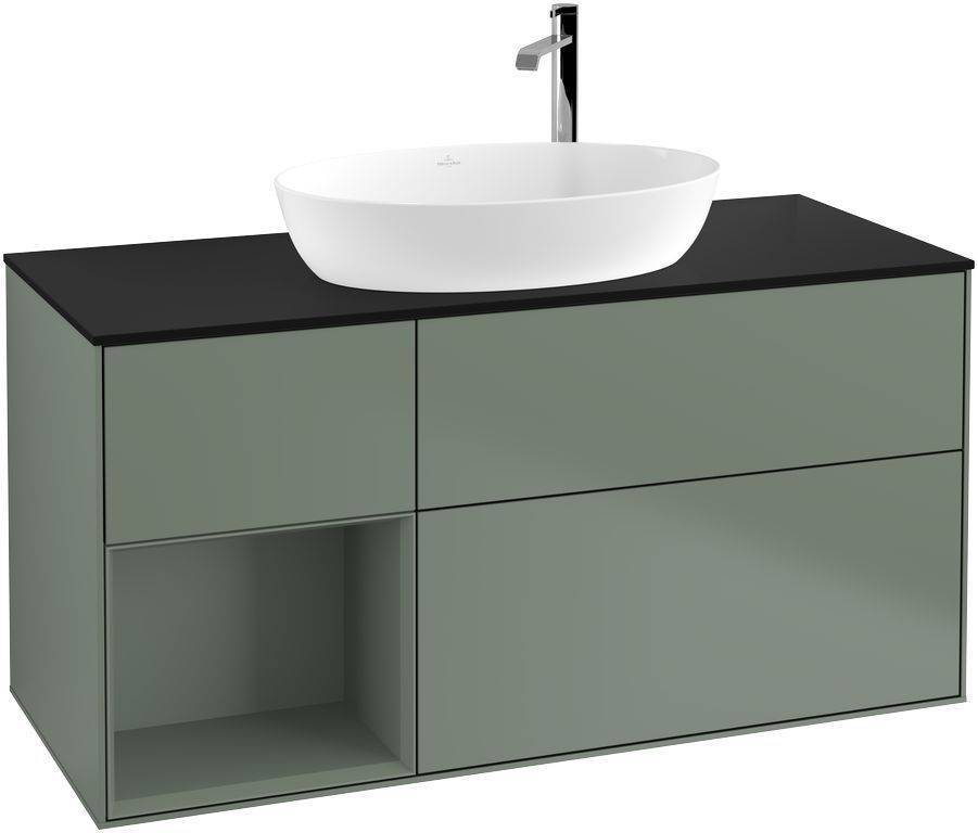 Villeroy & Boch Finion Waschtischunterschrank 1200 x 603 x 501mm, Abdeckplatte schwarz matt