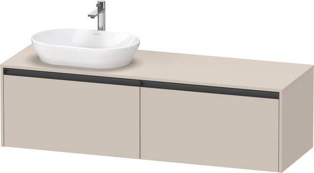Ketho.2 Waschtischunterbau wandhängend 1600 x 550mm, Beckenausschnitt links