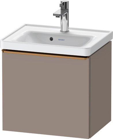 Duravit D-Neo Waschtischunterbau wandhängend mit Möbelgriff Bronze gebürstet