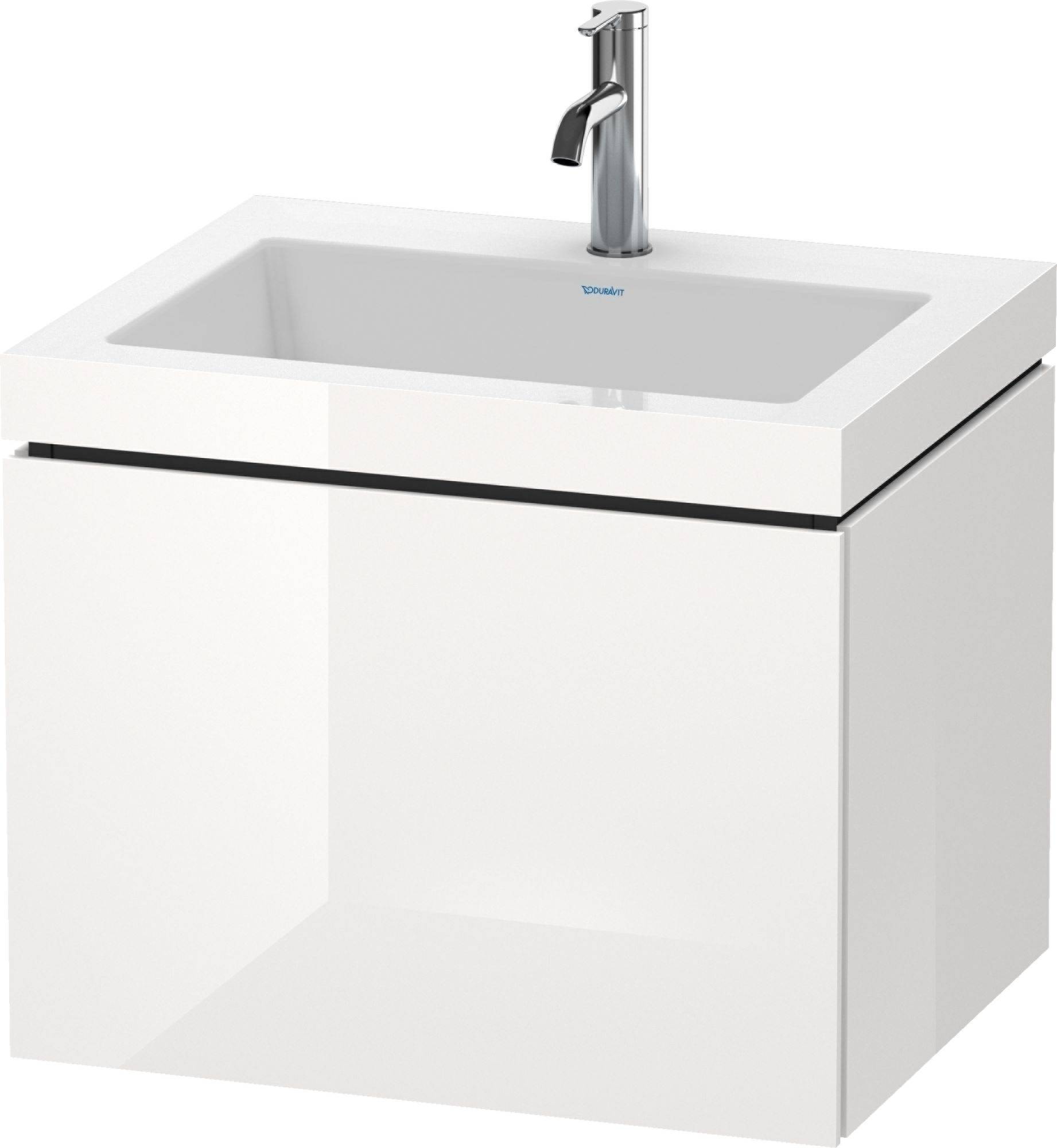 Duravit L-Cube Möbelwaschtisch c-bonded mit Unterbau wandhängend, LC6916N, 600 x 480mm, 1 Auszug