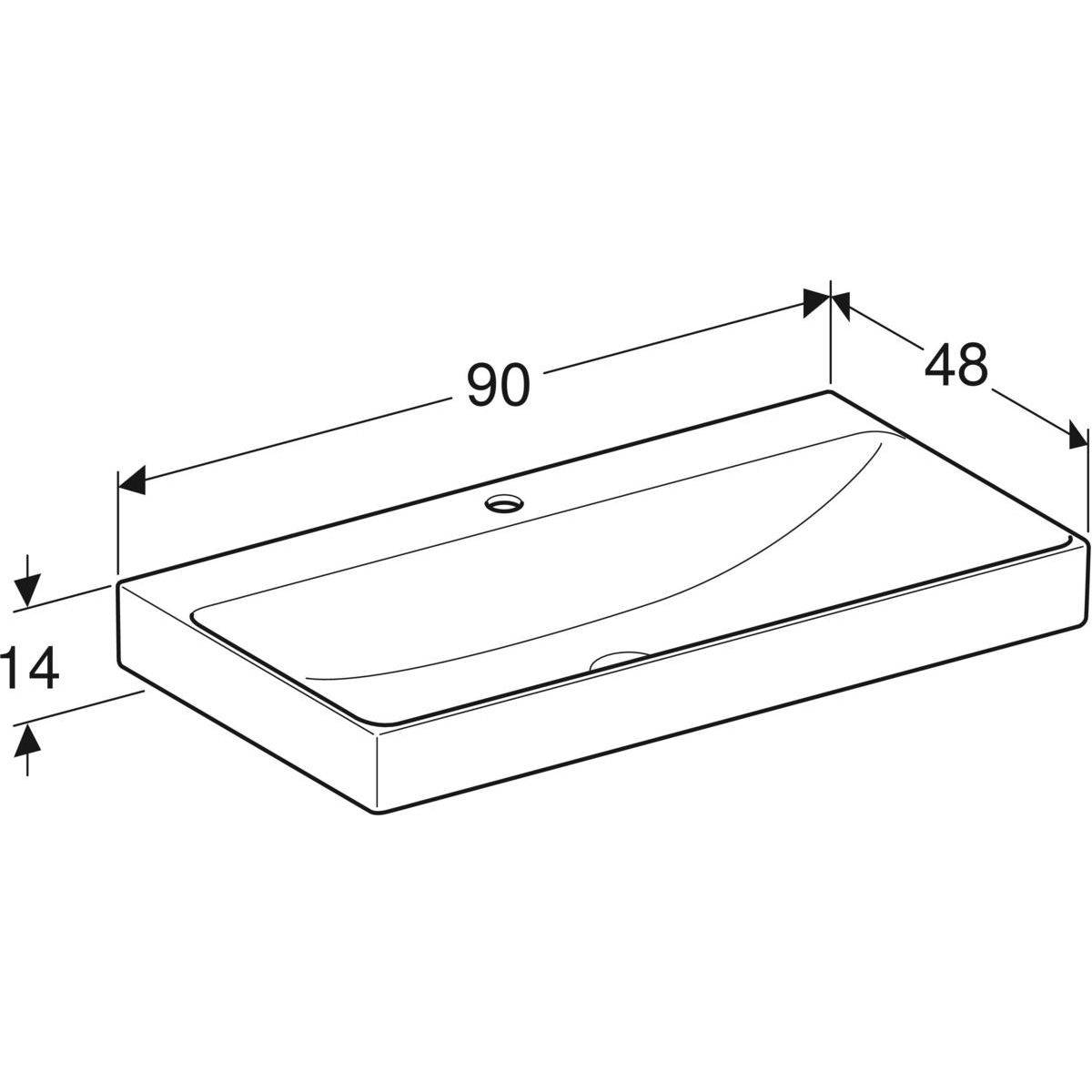 One Waschtisch 90cm, Abgang vertikal