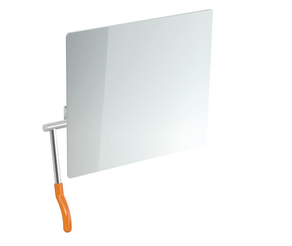 HEWI Serie 802 LifeSystem Kippspiegel Hebel links