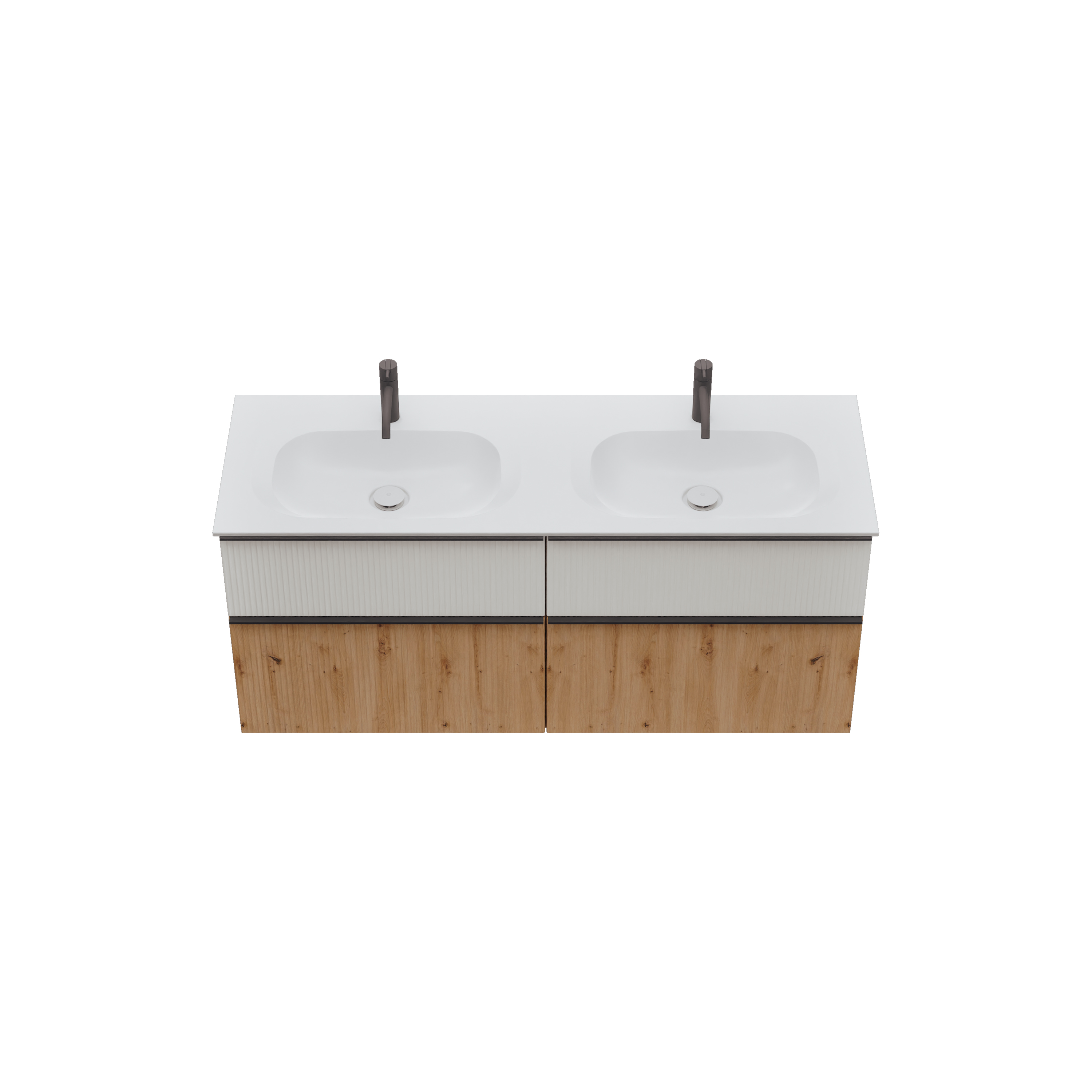 burgbad Fiumo 2.0 Badmöbel-Set 1420mm Eiche Dekor Urban/Alpinweiss
