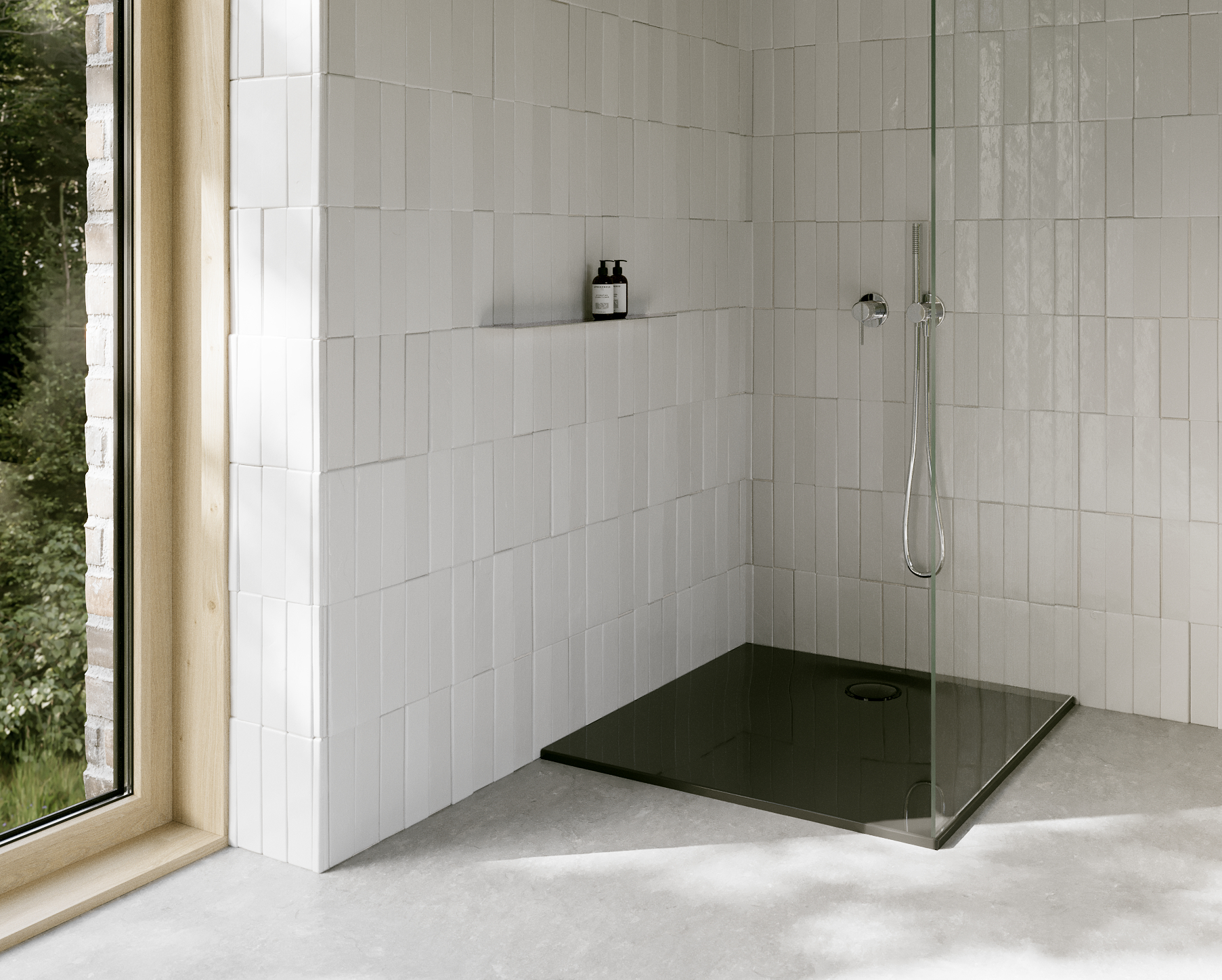 Bette Ultra Space Rechteck-Duschwanne, schwarz, 900x900mm
