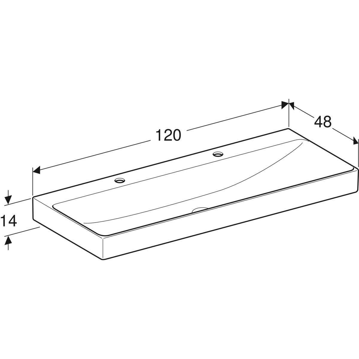 One Waschtisch 120cm, Abgang vertikal