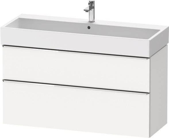 Duravit D-Neo Waschtischunterbau wandhängend mit Möbelgriff chrom