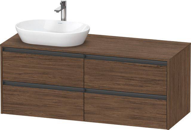 Ketho.2 Waschtischunterbau wandhängend 1400 x 550mm, Beckenausschnitt links