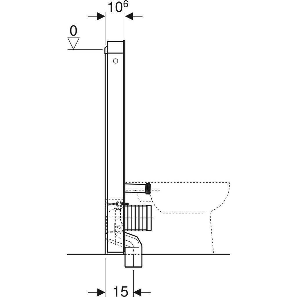 Monolith sanitary module for stand WC, 114cm