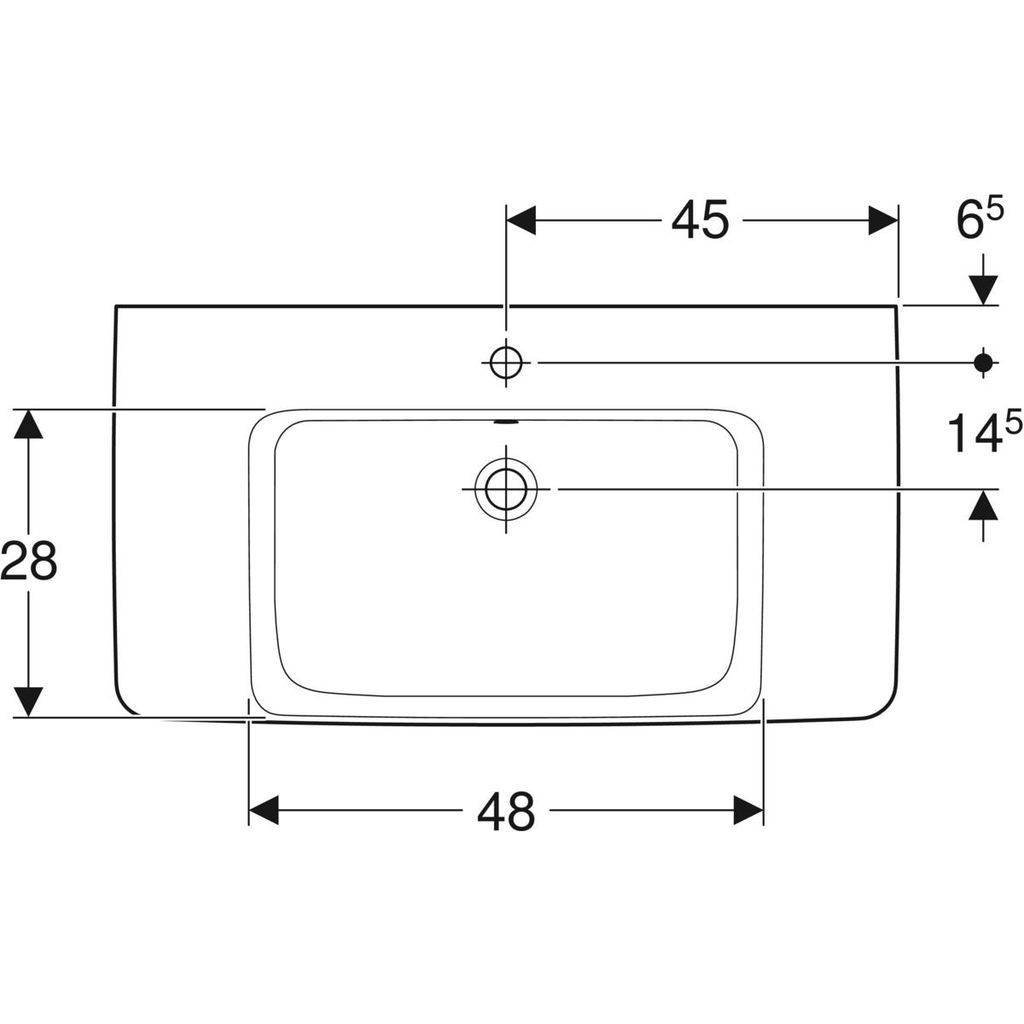 Renova Plan Aufsatz-Waschtisch mit Ablage 90cm