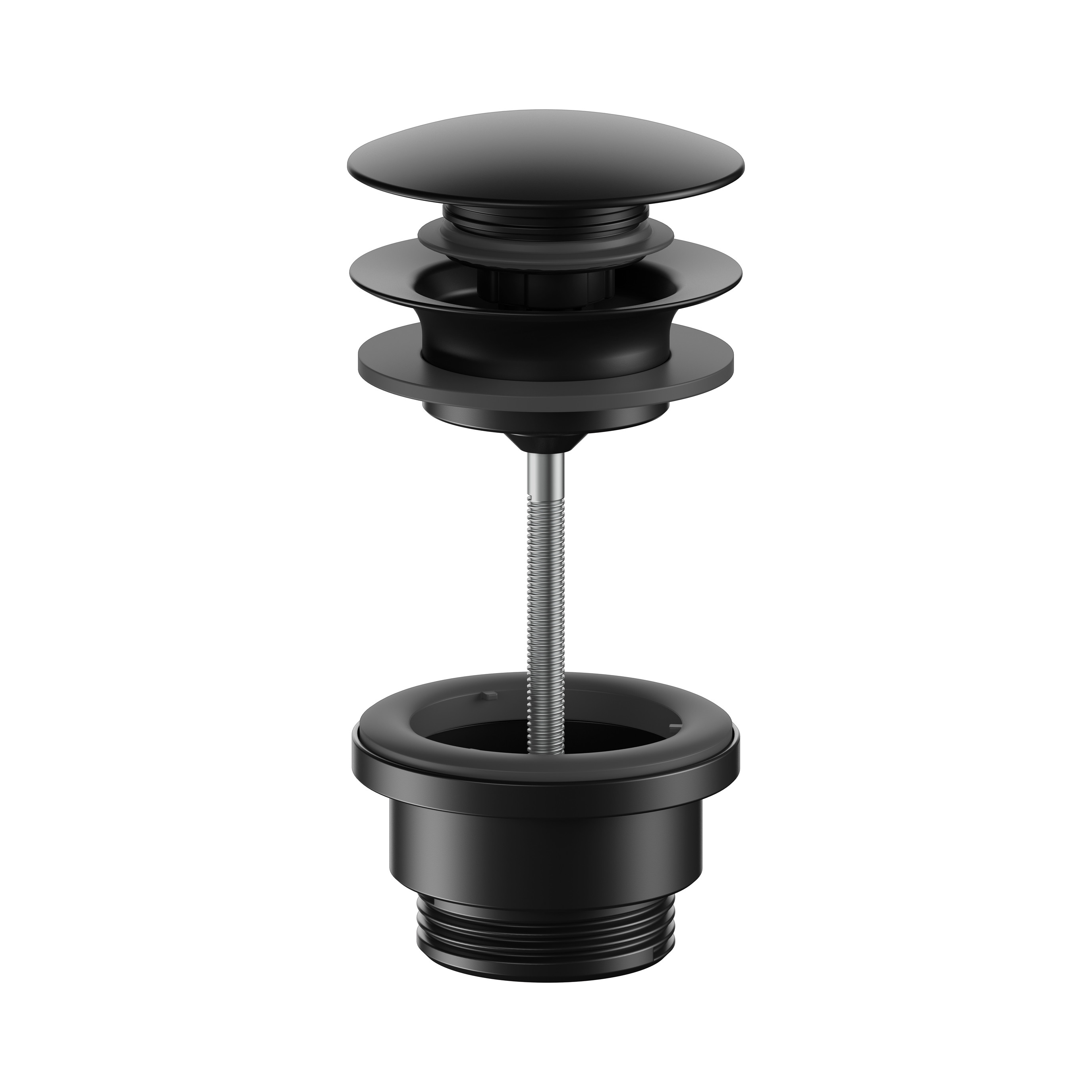 Ablaufgarnitur Push-Open, schwarz matt