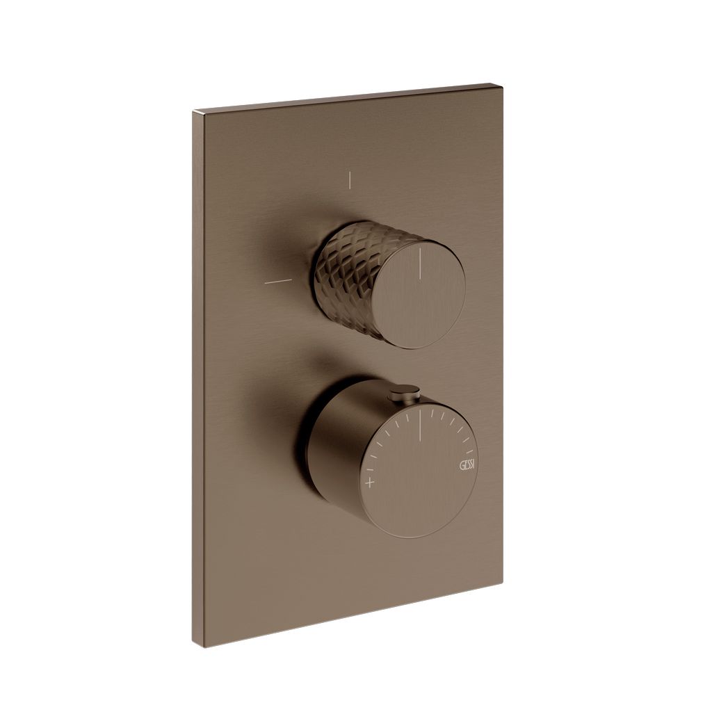 Gessi Habito Intreccio Thermostat, 1-Weg Coffee bronze gebürstet PVD