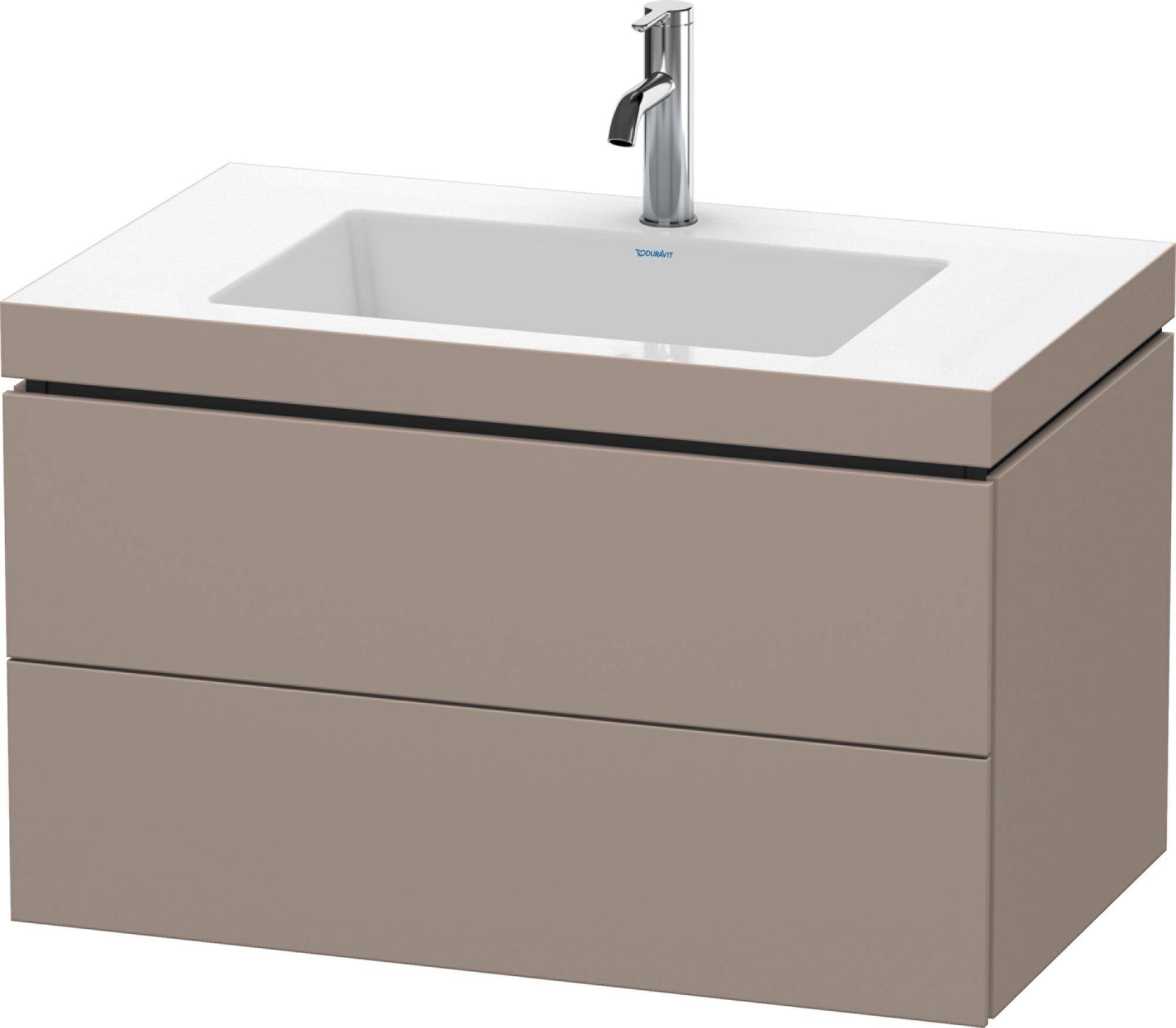 Duravit L-Cube Möbelwaschtisch c-bonded mit Unterbau wandhängend, LC6927N, 800 x 480mm, 2 Schubkästen