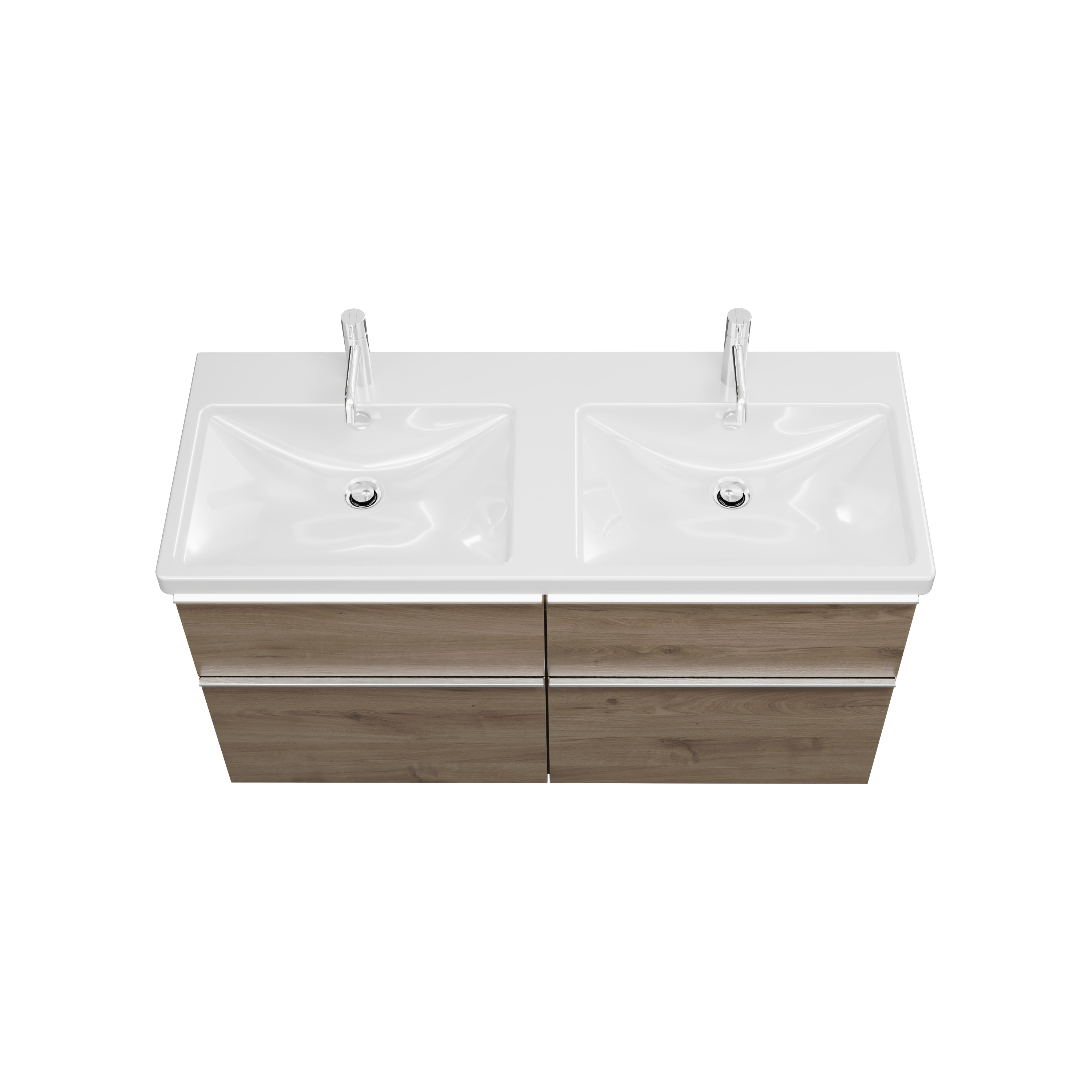 burgbad Eqio Badmöbel-Set SEZD123 Eiche Dekor Caramel/Alpinweiss
