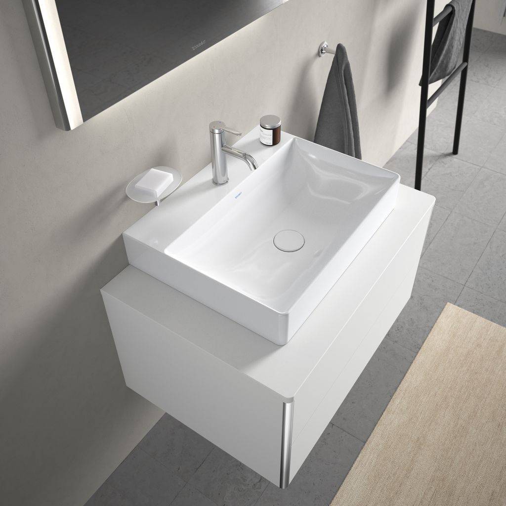DuraSquare Waschtisch geschliffen 600 x 470mm, mit Hahnloch