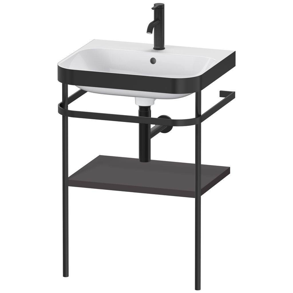 Duravit Happy D.2 Plus Möbelwaschtisch c-bonded mit Metallkonsole, bodenstehend, 575 x 490mm