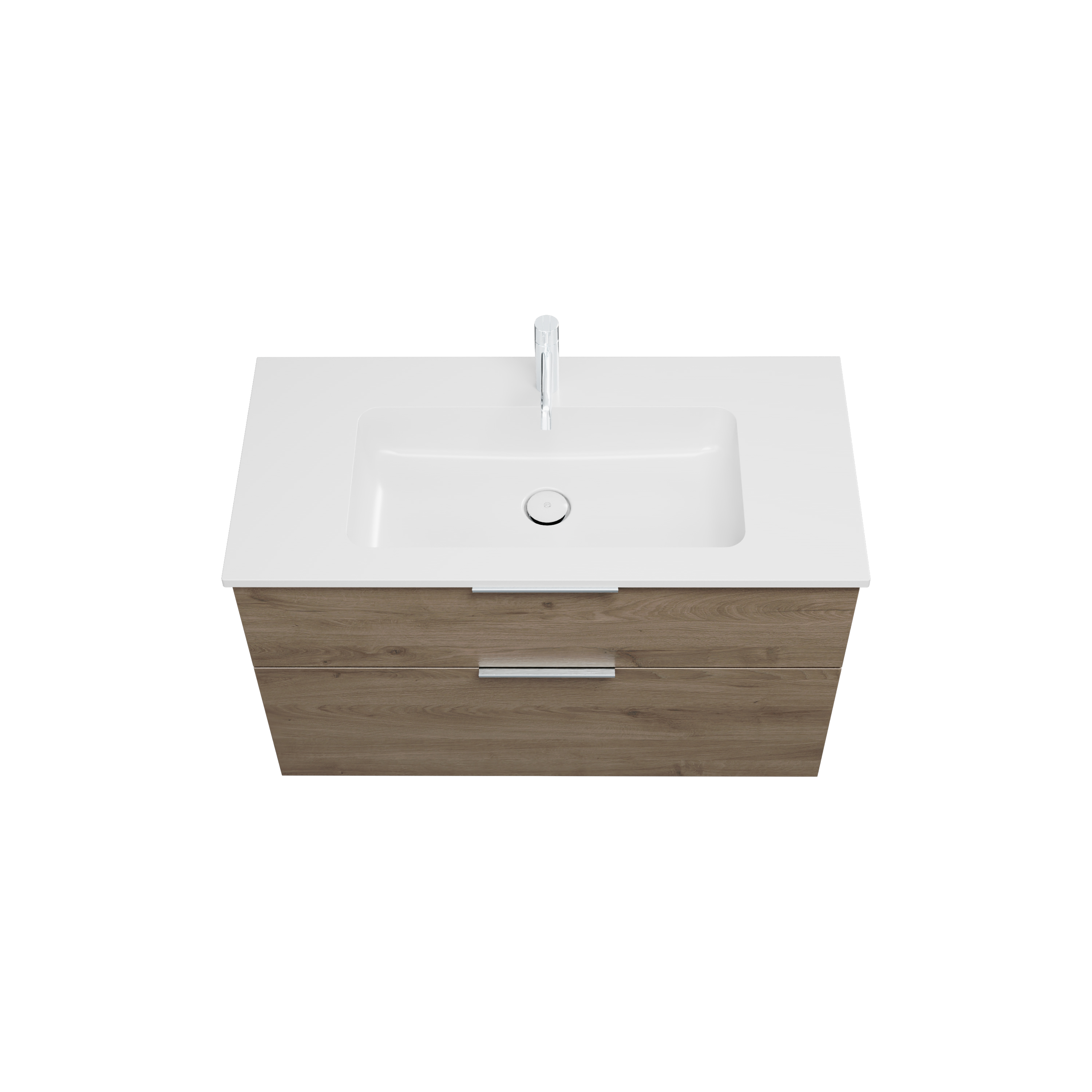 Eqio Badmöbel-Set SHCB102 Eiche Dekor Caramel/Alpinweiss