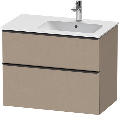 Duravit D-Neo Waschtischunterbau wandhängend mit Möbelgriff Diamantschwarz