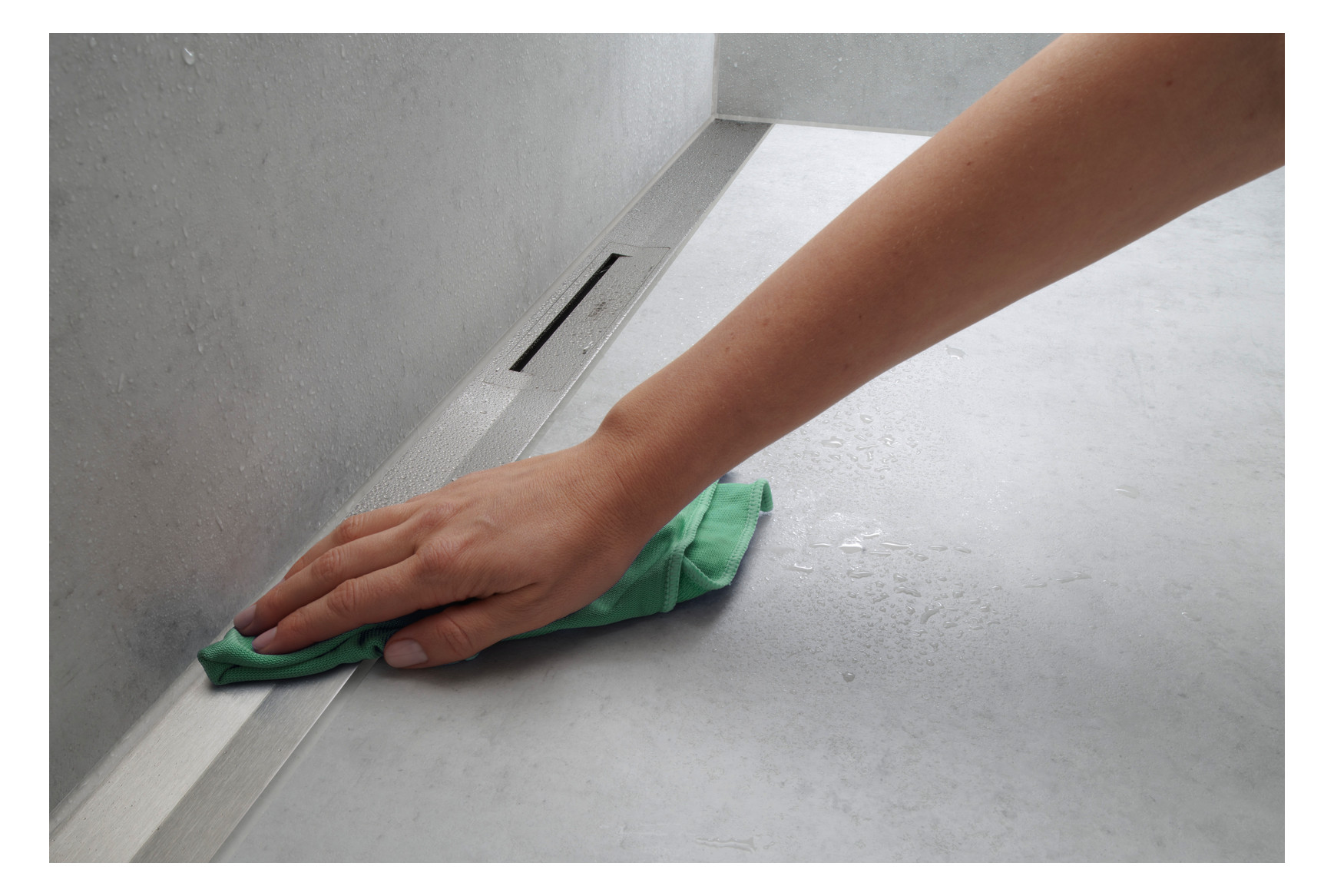 RainDrain Flex prefabricated set shower channel 1600 can be shortened for wall mounting