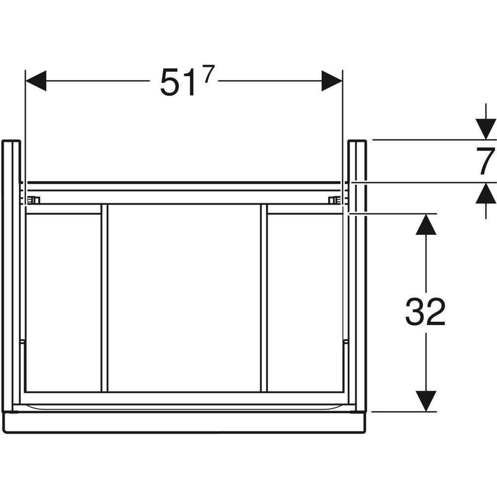 iCon vanity cabinet for washbasin, with two drawers, 60cm