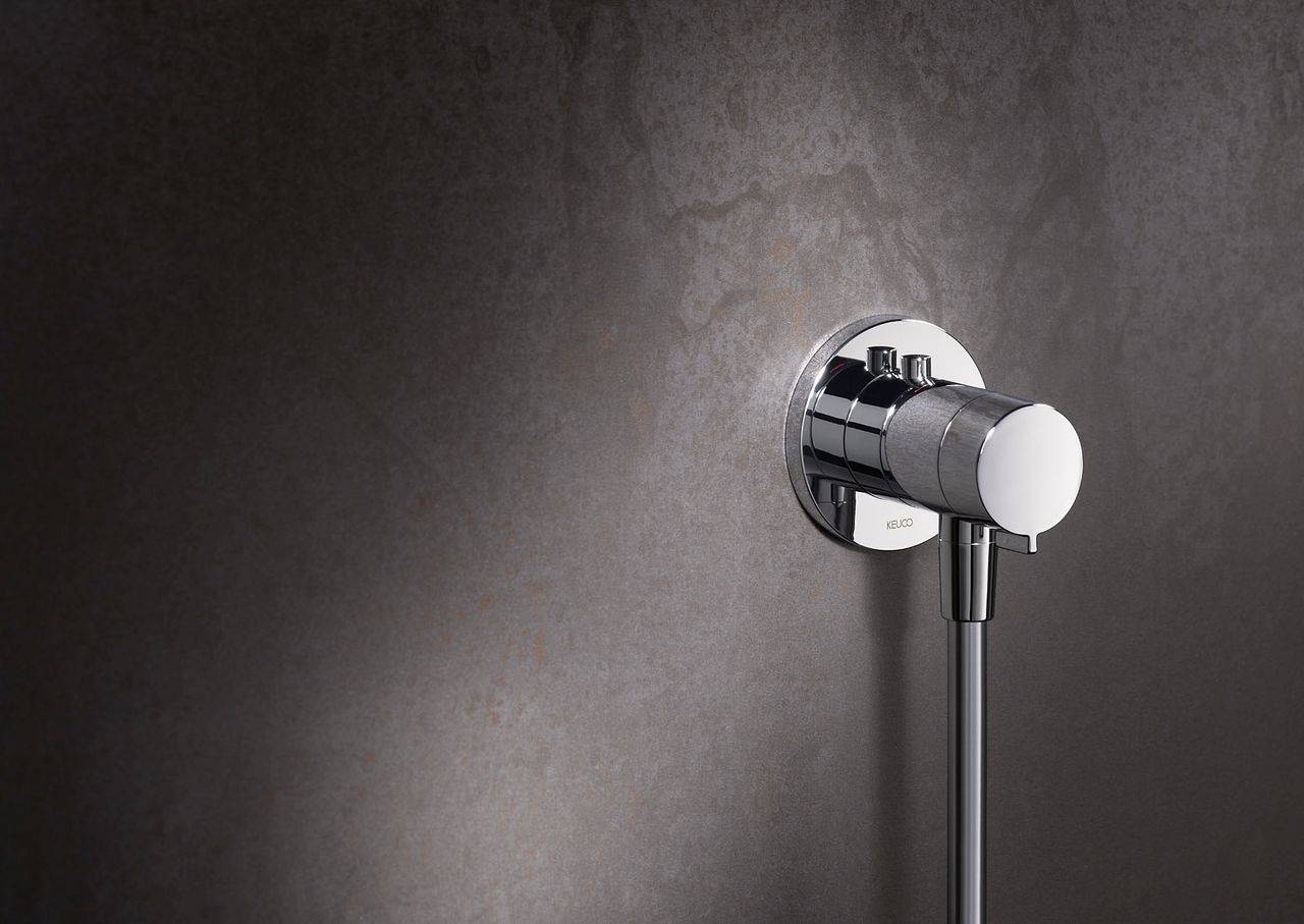 IXMO_solo Set thermostatic fitting with hose connection, round