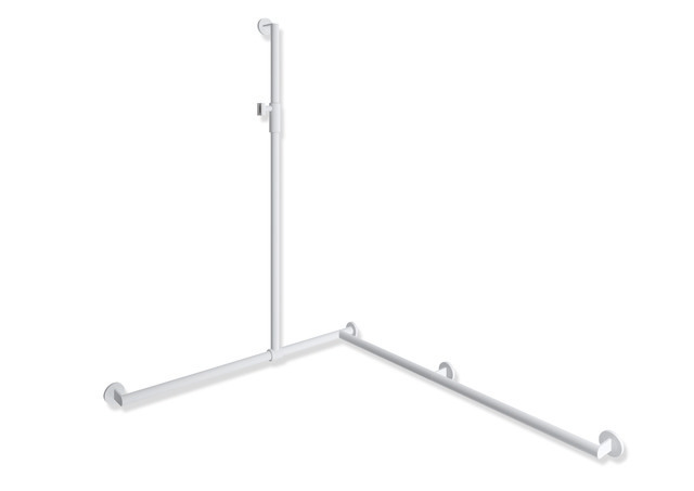 HEWI System 900 Duschhandlauf mit verschiebbarer Brausehalterstange, 1250/965/1185mm