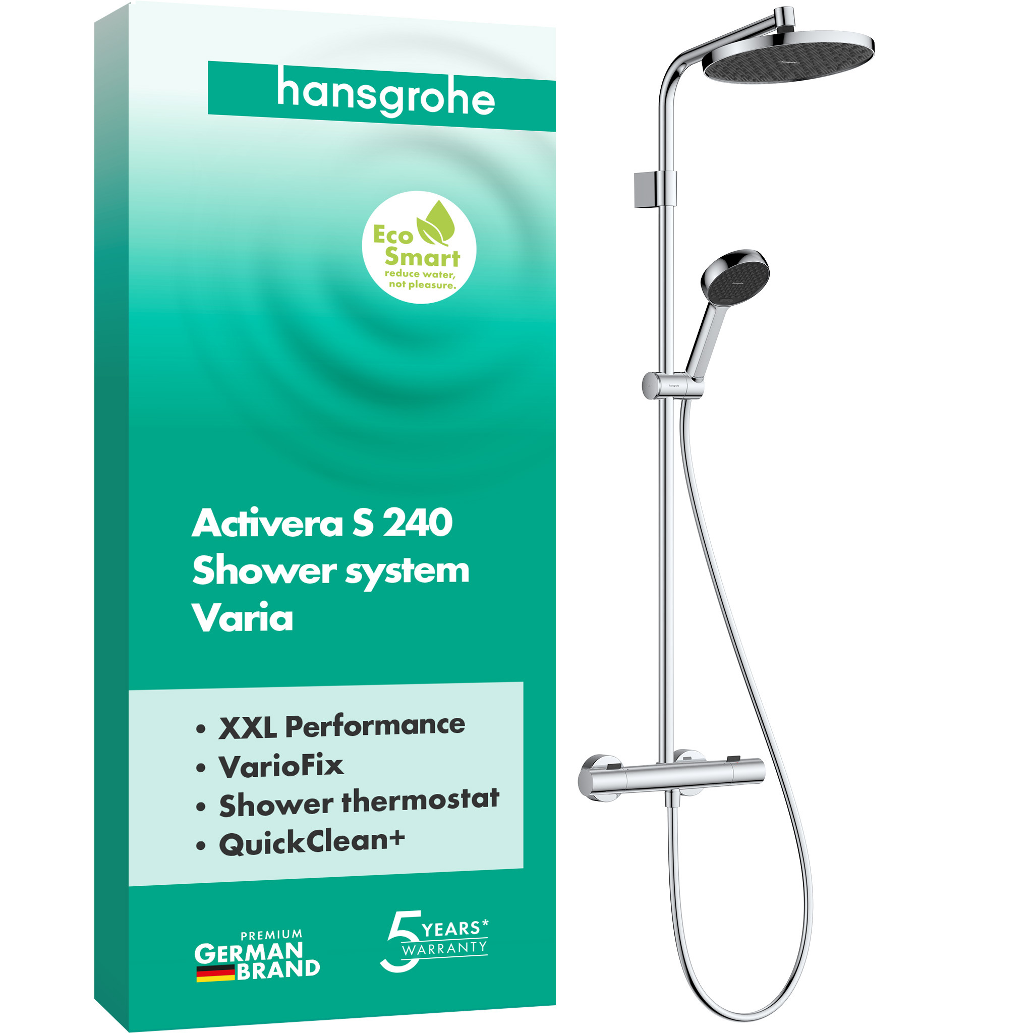 Activera S Duschsystem 240 1 Strahlart  wassersparend mit Ecostat Fine Varia