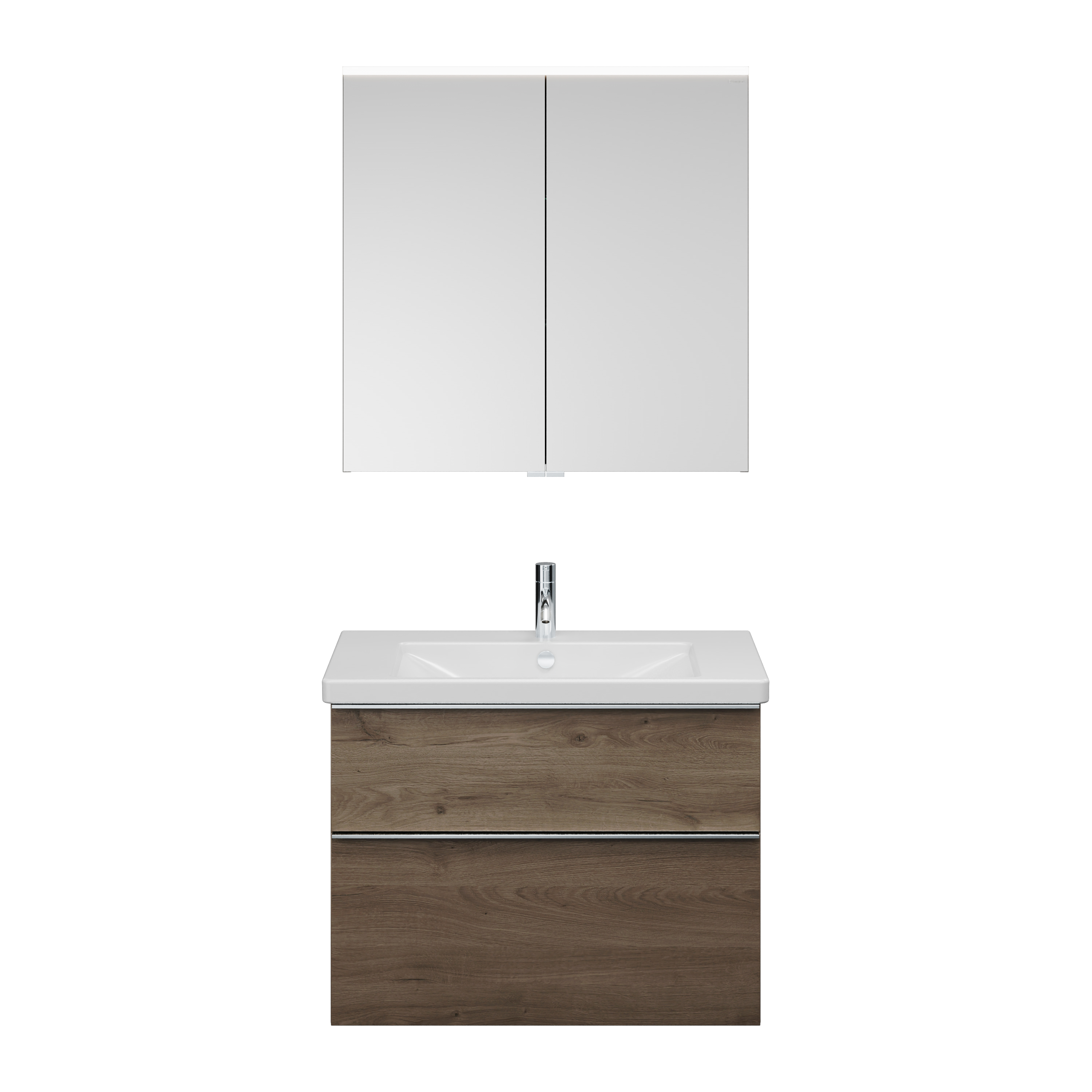 burgbad Eqio Badmöbel-Set SFAN083 Eiche Dekor Caramel/Alpinweiss