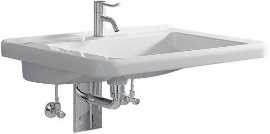 Geberit Renova Comfort Waschtisch, 650 x 550mm, unterfahrbar, mit Hahnloch, ohne Überlauf