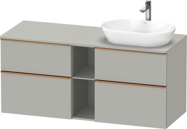 Duravit D-Neo Konsolenwaschtischunterbau mit Möbelgriff Bronze gebürstet