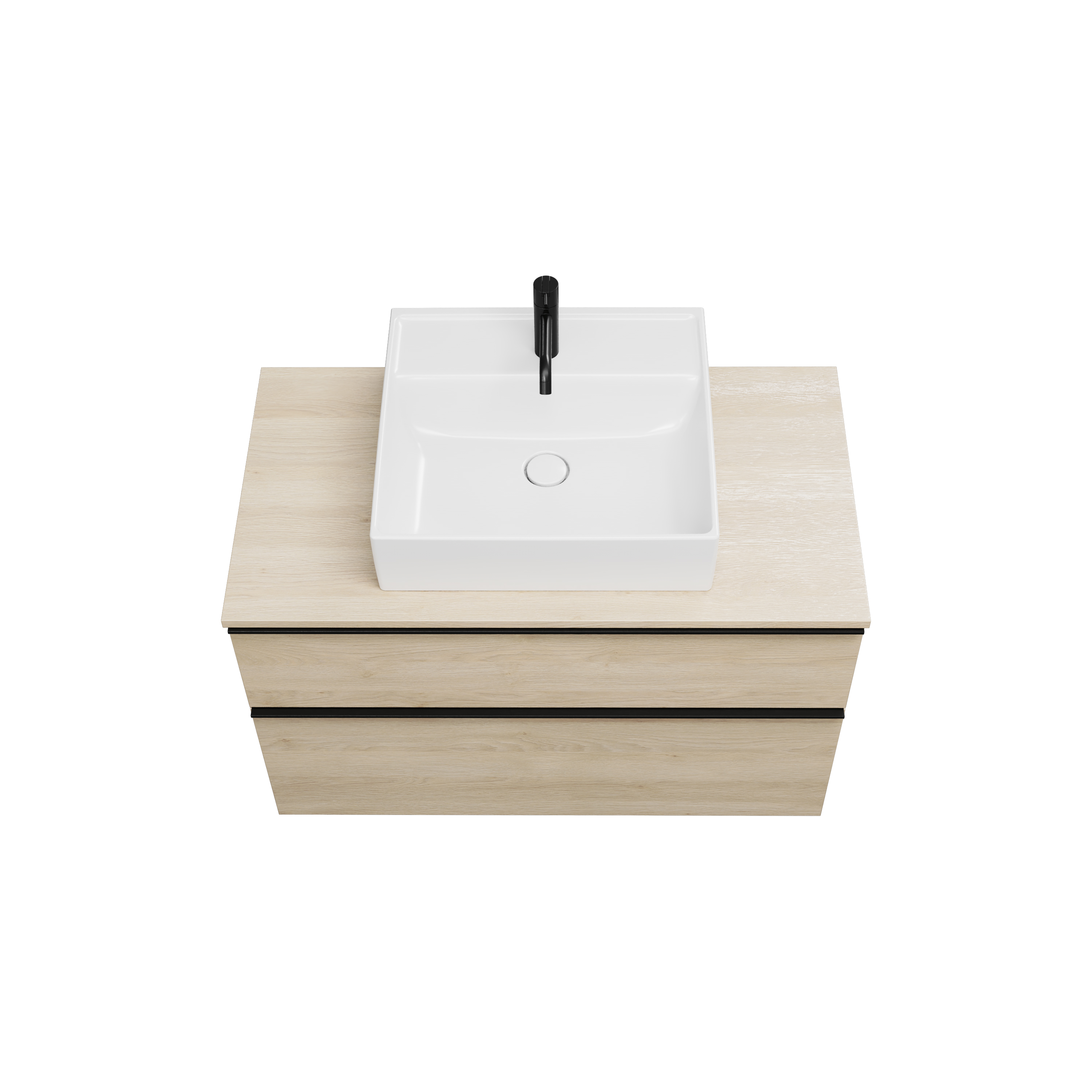 burgbad Eqio Konsolenplatte mit Unterschrank WXXH100 619x1000x550 Eiche Dekor Cashmere