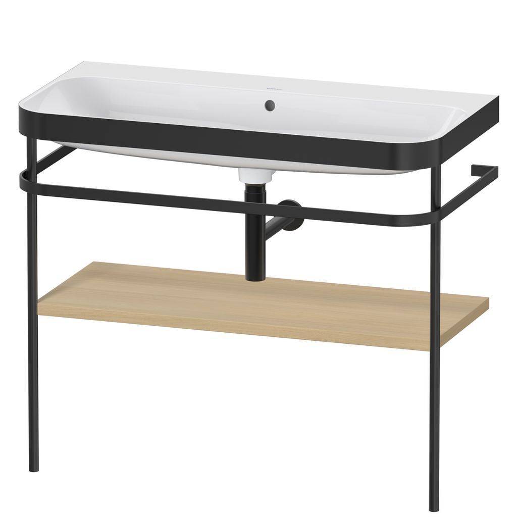 Duravit Happy D.2 Plus Möbelwaschtisch c-bonded mit Metallkonsole, bodenstehend, 975 x 490mm