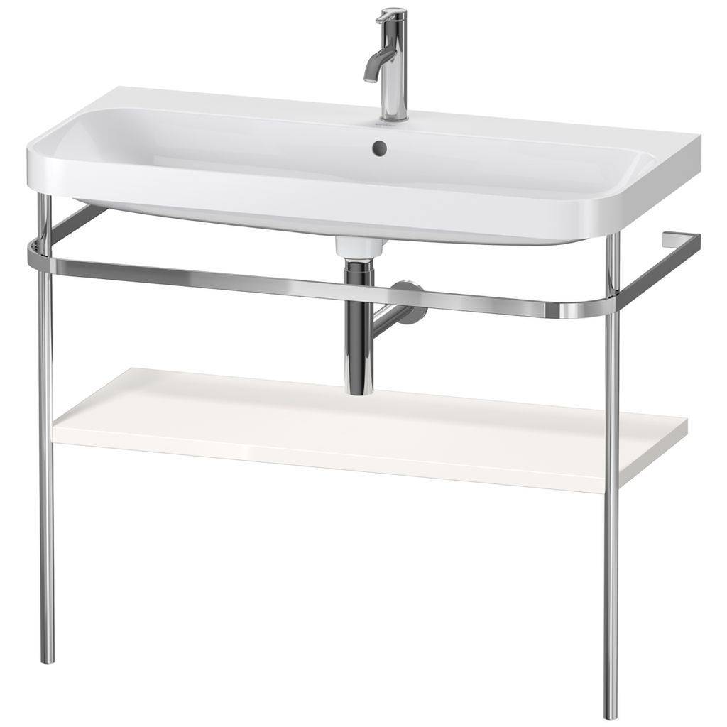 Duravit Happy D.2 Plus Möbelwaschtisch c-shaped mit Metallkonsole, bodenstehend, 975 x 490mm