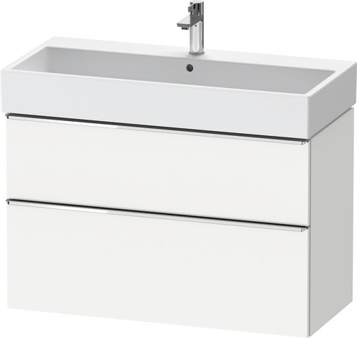 Duravit D-Neo Waschtischunterbau wandhängend mit Möbelgriff chrom