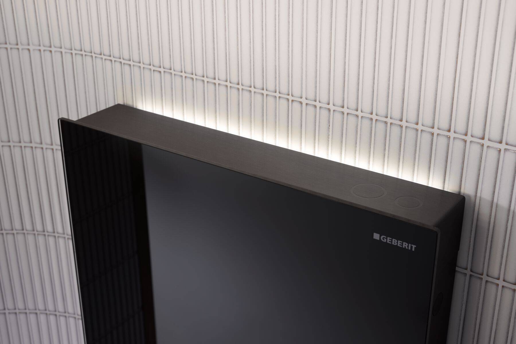 Monolith Plus Sanitärmodul für Wand-WC, 114cm, Frontverkleidung aus Glas