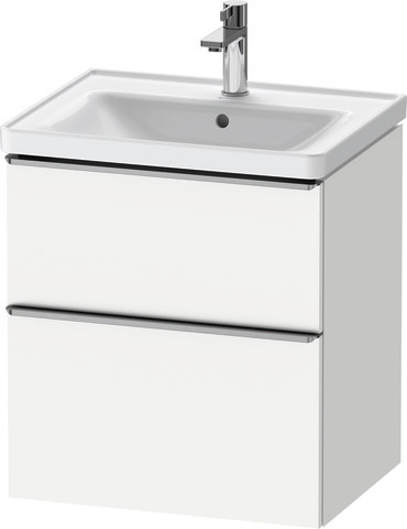 Duravit D-Neo Waschtischunterbau wandhängend mit Möbelgriff Edelstahl gebürstet