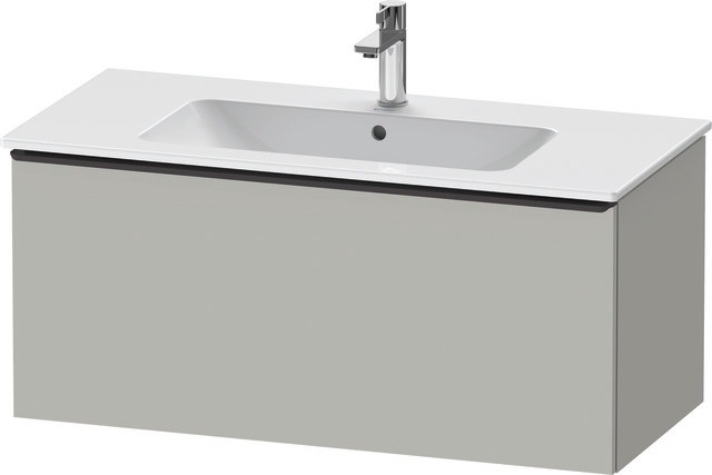 Duravit D-Neo Waschtischunterbau wandhängend mit Möbelgriff Diamantschwarz