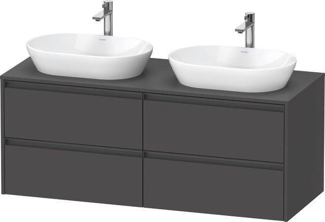 Ketho.2 Waschtischunterbau wandhängend 1400 x 550mm, Beckenausschnitt beidseitig
