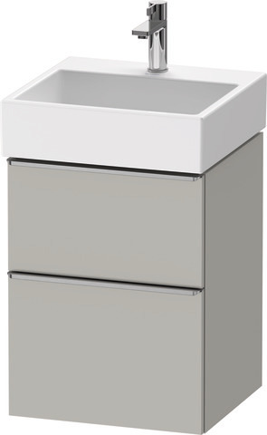 Duravit D-Neo Waschtischunterbau wandhängend mit Möbelgriff Edelstahl gebürstet