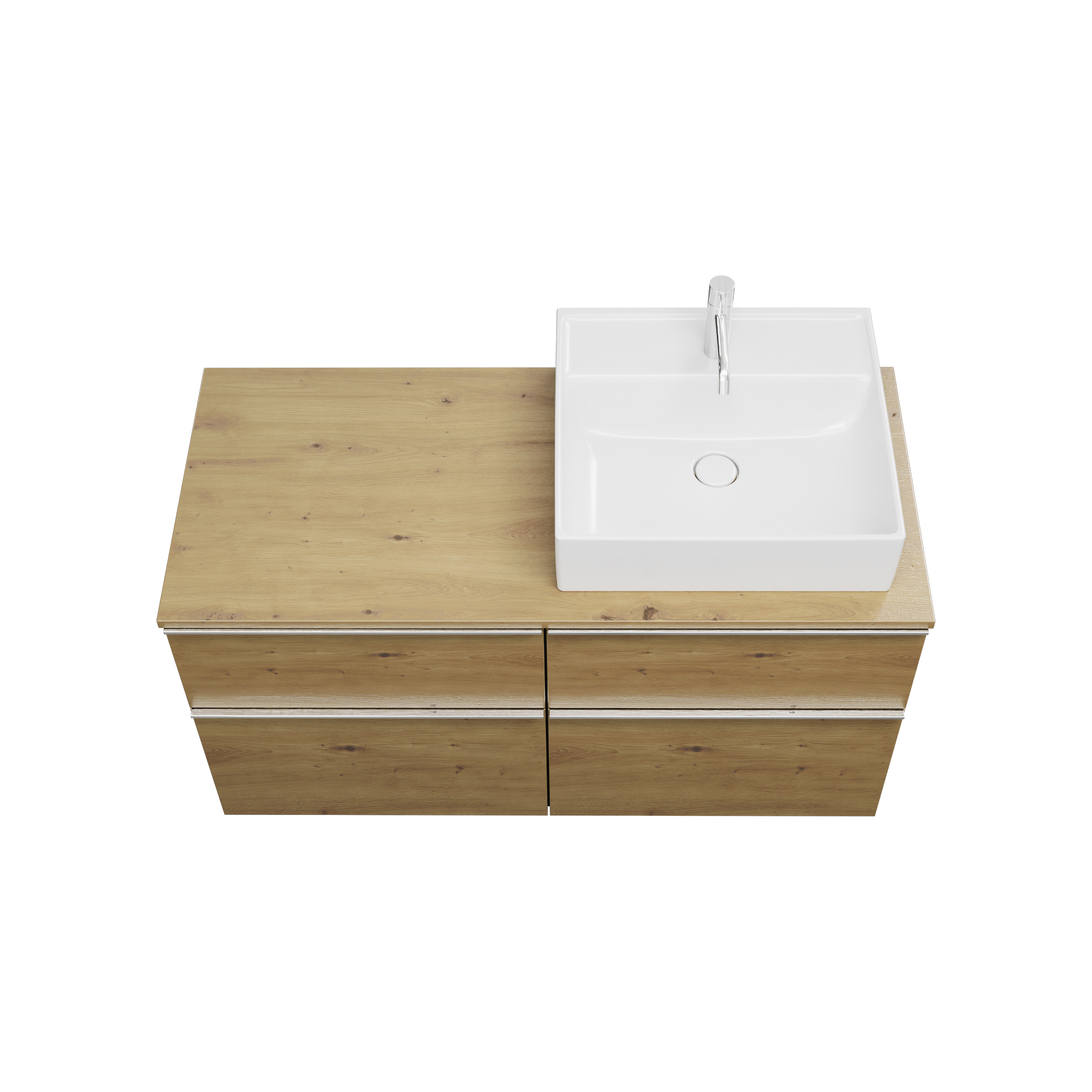 burgbad Eqio Konsolenplatte mit Unterschrank SGUU120 619x1200x550 Eiche Dekor Urban