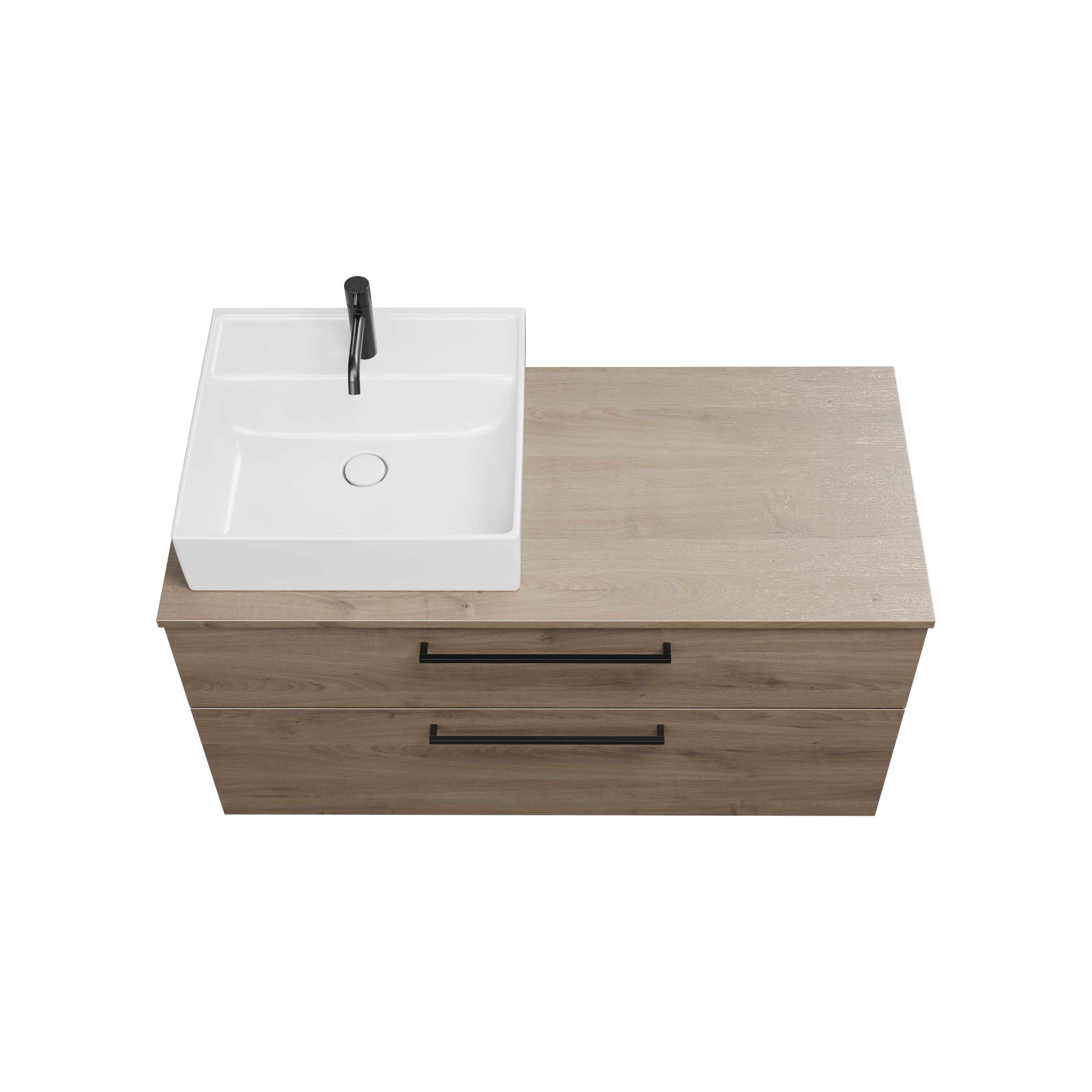 burgbad Eqio Konsolenplatte mit Unterschrank WXXI120 619x1206x550 Eiche Dekor Caramel