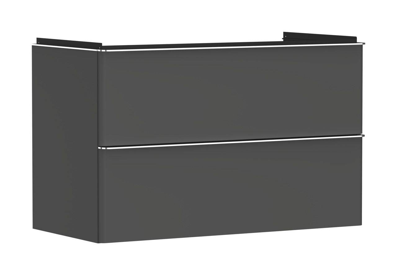Xelu Q vanity unit 980mm body diamond gray matt, handle chrome