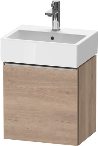 Duravit D-Neo Waschtischunterbau wandhängend mit Möbelgriff Edelstahl gebürstet