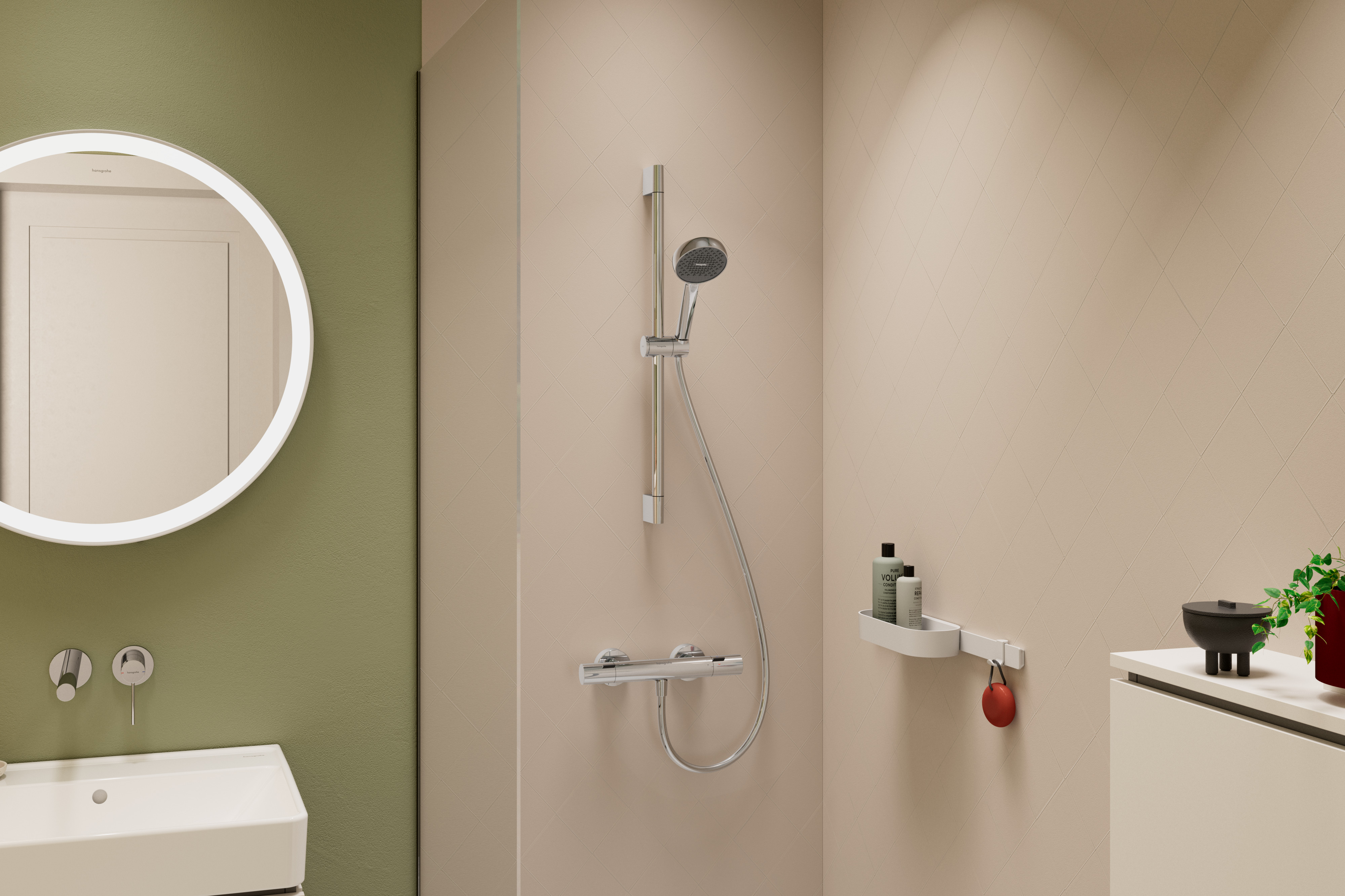 Activera S Duschset 95 1 Strahlart  wassersparend mit Duschstange 65 cm