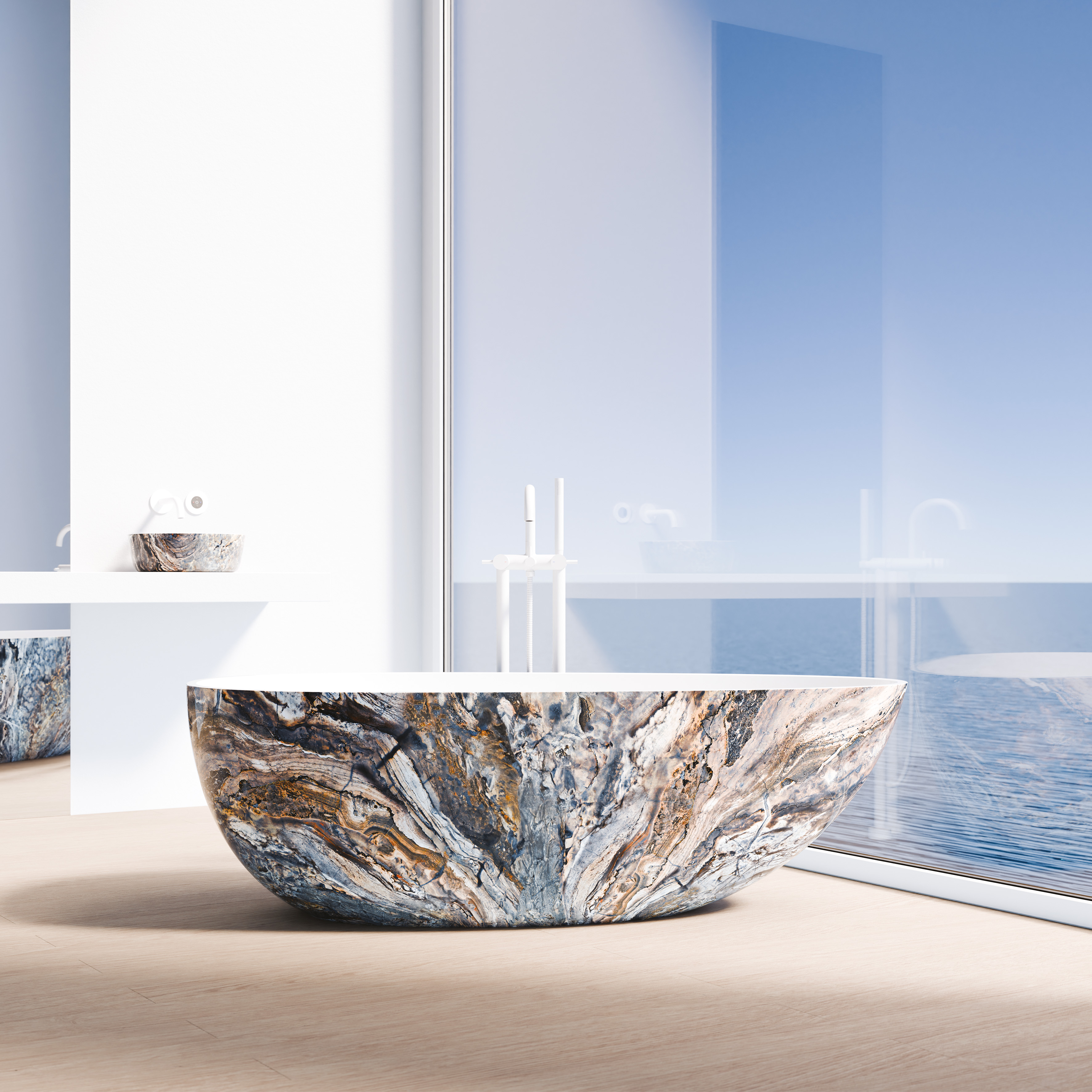 Serie 540 Freistehende Badewanne, Solid Surface