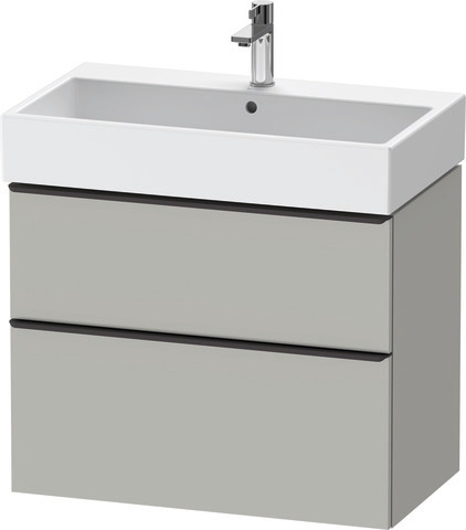 Duravit D-Neo Waschtischunterbau wandhängend mit Möbelgriff Diamantschwarz