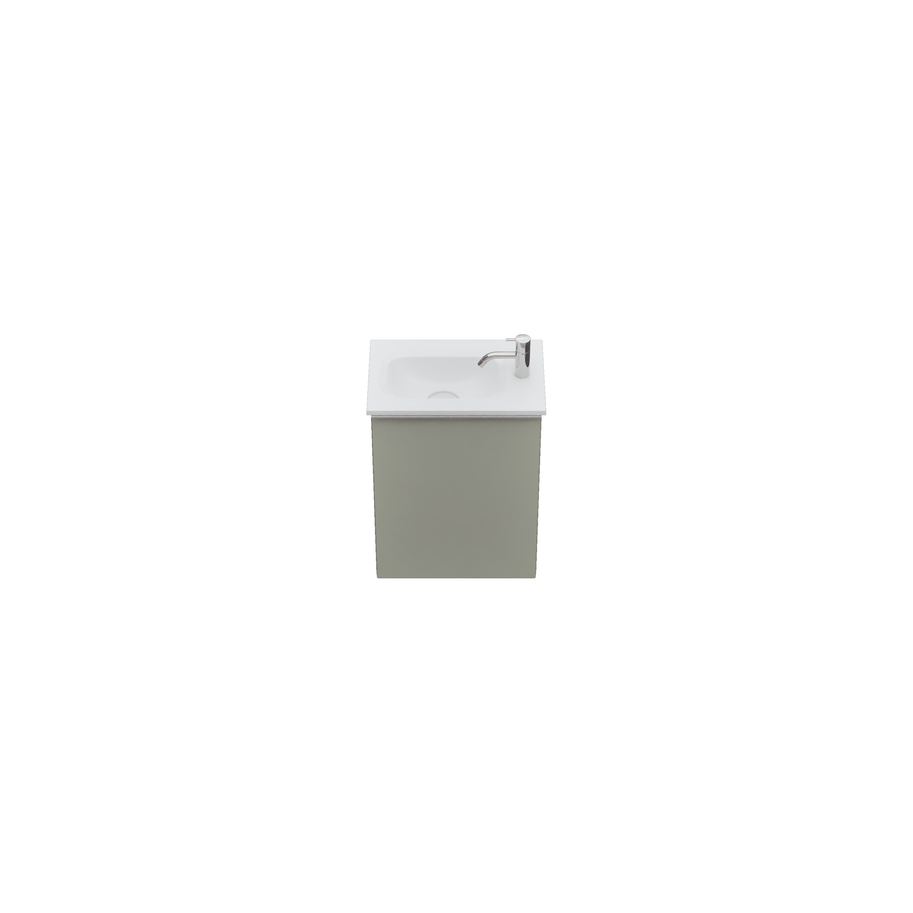 burgbad Fiumo 2.0 Gäste-Badmöbel-Set 470mm Rauchgrün Softmatt, Griff Chrom G0146